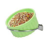 Bird Feeder for Cage, Water and Food Dispenser, Compartment Design, Easy-Attach Feeder, 1-Pack Clear, For Parakeet Cockatiel Conure Parrot Finch Macaw Use