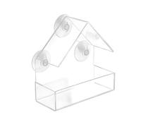 Bird Feeder, Jaula acrílica for pájaros, casa alimentadora de colibríes, Mesa de alimentación Transparente, Bandeja Deslizante, montado en succión de Pared extraíble