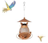 Bird Feeder, Leak Proof Cat Shaped Food Feeder, Squirrel Proof Bait Container, 7.87x8.66Inches Ideal for Sparrows, Hummingbirds and Robins, Pet Accessory