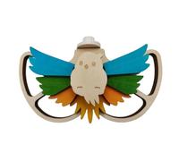 Bird Feeder, Outdoor Toy, Wooden Foraging Station, Chewable Hanging Perch Accessory, Natural Swing 9.06 X 5.51 Inches for Parakeet, Cockatiel, Parrot in Garden, Deck, Window, Yard, Balcony, Aviary