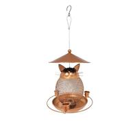 Bird Feeder, Parrot Feeding Station, Squirrel-Proof Bait Container, diseño de gato lindo Sturdy Weather-Resistant Easy to Clean for Pets, 7,87 x 8,66 pulgadas