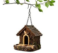 Bird Feeder - Resin House Shape Rustic Garden Decor, Garden Outdoor Bird Nest Food Feeders, Wildlife backyardHanging Seed Dispenser | Decorative Aviary backyardNutrition Station For Pathway Backyard