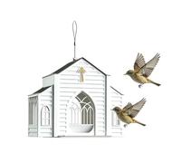 Bird Feeders House - Church-Shaped Metal Bird Feeder | 5-Pound Capacity Birds Dish Design | Weatherproof Wild Birds Feeders, Garden Patio Terrace Decoration, Christmas Unique Gift