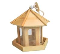 Bird Feeders Outdoor, Hexagonal Hangable Food Bowl, 7.87x7.68inches, Weatherproof Feeder with Drainage Design, Ideal for Canary, Cockatiel, Finch, Parakeet, Porch, Patio, Balcony