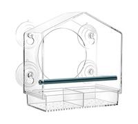 Bird Feeders with Strong Suction Cups, 20 cm Removable Seed Tray, Durable Weatherproof Small Bird Feeder, Nature Viewing Tool with Drainage Style, Gift for Home and Office