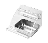 Bird Food Bowl, Parakeet Foraging Toy, Acrylic Bird Cage Feeder, Feeding Bowl, Bird Cage Feeder with Perch, Cage Feeding Cup, Detachable Foraging Toy Indoor Outdoor Use for Lovebirds, Parakeet