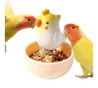 Bird Food Bowl - Parakeet Water Troughs, Budgerigar Dinner Saucers, Tip Proof Balancing Seed Station | Hanging Aviary Basin Poultry Hydration Stand Gadget Accessory For Animal Bath Travel Indoor Cage