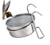 Bird Food Bowl, Stainless Steel Hanging Feeding Cup for Parrots and Small Birds, Durable Spill-Proof Water Dish Cockatiels, Conures, Lovebirds, Parakeets, Ideal Indoor Cage Use