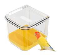 Bird Food Container - Clear Parrot Feeder for Cages, Control Seed Storage Cup, Quick-Fit Feeding Box, Daily Nutrition Holder for Parakeet Conure Cockatiel Canary Finch Lovebird