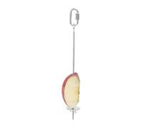 Bird Foraging Toy - Stainless Steel Fruit Skewer, Parakeet Treat Holder with Safety Hanging Hook, Rustproof Metal Veggie Stick, Ideal for Macaw Cockatiel Conure African Grey Enrichment Activity
