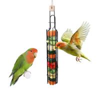Bird Fruit Vegetable Hanging Feeder For Parrots, Foraging Basket Treat Holder For Budgies Cockatiels Sun Conures, Small Bird Food Cage Accessory Keeps Produce Fresh, Durable Stainless Steel, Easy