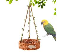 Bird Hammock - Bird Nest for Cage | 5.91x1.57 in Breathable Parrot Hammock | Imitation Rattan Hand-Woven Vintage Easy to Clean for Lory Cockatiel Sleeping Climbing Chewing Climbing Foraging