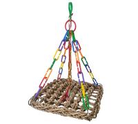 Bird Hammock, Parrot Seagrass Mat, Foraging Toy for Cockatiels, Conures, Budgies, Parakeets, Love Birds, Interactive Bird Toys, Ideal for Cage or Aviary Use