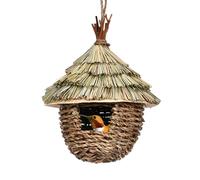 Bird House - de - Casa de algodón Reciclado de 17 cm - Nester de pájaros Hechos a Mano/de - Artisan de Comercio Justo - Metal Reciclado, algodón y Yute para el Patio, el Patio
