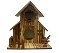 Bird House - de madera de 8 pulgadas | Wood Outdoor Shelter - Weather Resistant Bird House with Multiple Entrance Holes for Finch Bluebird and Hummingbird Use in Gardens Patios and Courtyards