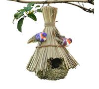 Bird House for Cage - natural de parrot, breathable woven shelter with Heavy Duty Lanyard, Clean Fibers, Weather-Resistant Insulation, for Hummingbird Finch Sparrow Garden Yard Patio