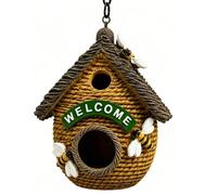 Bird House Outdoor, Beehive Shape Finch Nest Shelter, Decorative Hanging Bird House for Garden Backyard Park Porch Tree Balcony Patio Yard Use Weather Resistant Birds Resting Habitat Decor