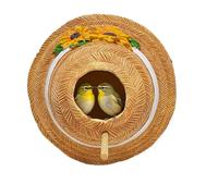 Bird House - Straw Hat Shaped Garden Birdhouse, Outdoor Hanging Rustic Straw Hat Birdhouse, Bluebird Nesting House For Garden Porch Patio Balcony Backyard Tree Birdwatchers Nature Lovers