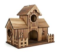 Bird Houses - Chickadee Bird House | Wooden Nesting Shelter with Hanging Design, Rustic Garden Decor with Natural Style, Outdoor Habitat Box For Tree Balcony Deck Patio Yard Park Farm