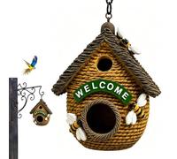 Bird Houses For Outside - Beehive Shape Outdoor Nest, Finch Bird House, Decorative Garden Birds Shelter for Backyard Habitat | Hanging Wooden Birdhouse for Garden Trees Porch Balcony Patio Yard Park