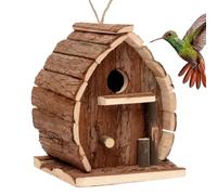 Bird Houses for Outside, Bird Home Wooden Cage, Shelter Feeder Box Decorative Nest for Patio Backyard, Tree, Window, Balcony Deck and Fence, 5.12x3.94x6.3 Inches