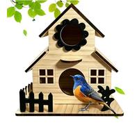 Bird Houses For Outside - Weather Resistant Wooden Multiple Hole | Backyard Wild Bird House - Finch Bluebird Hummingbird Garden Balcony Patio Courtyard Backyard