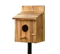 Bird Houses For Outside - Wooden Nesting Box with Perch