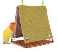 Bird Hut Hammock, Cage Swing Accessory, 5,91 x 3,94 in Imitation Rattan Perch, Scratch-Resistant Design, Cozy Resting for Lovebirds, Parakeets, cócteles, Budgies