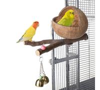 Bird Hut - Paraket Natural Niding Hideaway, Cozy Birdhouse Módulo | Cómodo Lovebird Finch Retreat Container, Hecho a Mano emplumado Amigo Refugio Accesorio aviario