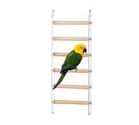 Bird Ladder, interior Cage Climbing Toy, Acrylic Wood Metal 360° Rotating Hook, Fun Training Accessory for Lovebirds, Budgies, Small to Medium Parrots, Happy Pet Birds