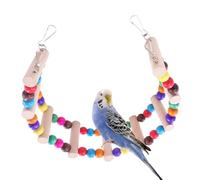 Bird Ladder, Parakeet Bridge, Wooden Climbing Toy, 15.35x2.36 Inches, Cage Attachment Rope Ladder, Engaging Cage Accessory, Natural Wood, for Lovebirds and Small Parrots