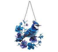 Bird Light Catcher - 2D Stained Glass Decor | Colorful Bird Window Sun Catcher, Hanging Stained Glass Style Ornament For Indoor & Outdoor Decor, Balcony, Porch, Garden, Bedroom, Gift For Friends & Fam