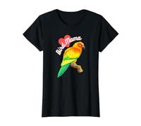 Bird Mama | Sun Conure Parrot Owner Acuarela Camiseta gráfica económica, Mujer, Negro, M