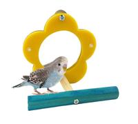 Bird Mirror, Bird Mirrors Parrot Toys Interactive Game, 3,94 x 3,15 x 3,94 pulgadas Chewing Flower Shape Enrichment Stand, Pet Supplies, Cockatiel Cage Accessories