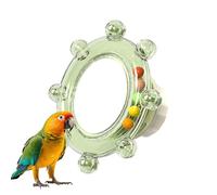 Bird Mirror Cage - Interactive Parrot Chew Mirror for Mental stimulation | Study Acrylic Reflective Design with Swing Base, Rotatating Enrichment Toy, Cage Accessory for Cockatiel Parakeet Lovebird