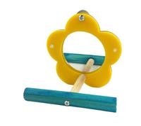 Bird Mirror Cage, Parrot Toys Interactive Game, 3,94 x 3,15 in Chewing Flower Shape Enrichment Stand, Pet Supplies, Cockatiel Cage Accessories for Play and Exploration