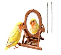 Bird Mirror for Cage - Parrot Swing Stand, Hanging Interactive Toy Decor
