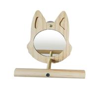 Bird Mirror Perch, Wooden Parakeet Stand,51x4.72in Play Toy Perches, Portable Cage Accessories, Interactive Play Toys for Small Budgies, Macaw, Lovebird, Cockatiel