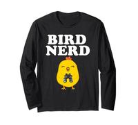 Bird Nerd Cute Bird con binoculares Manga Larga