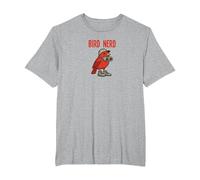 Bird Nerd Funny Observación de Aves Amante ornitólogos Camiseta, Hombre Tallas Grandes, Gris Jaspeado, 3X Alto