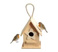 Bird Nest - Birdhouse de madera resistente al agua, techo y base extraíbles para una fácil limpieza, color madera natural, 8,5 x 7,5 x 12 cm, para jardín, patio, balcony, porche árbol, atrae a los