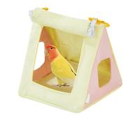 Bird Nest, Cage Hammock, 6.69x6.3x5.91 Inches, Cockatiel Toy, Soft Plush Comfort, Breathable Season Fabric, Parrot House Accessory for Pet Room, Bedroom, Cafe Use, Blue and Yellow