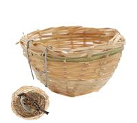 Bird Nest for Cage - 10 x 6 cm Hand Woven Natural Bird Nest | Bamboo Woven Hanging BirdNest | Pet Accessories For Sleeping Laying Breeding View Tree Aviary Outdoor Garden Yard Patio Lawn Winter Nature