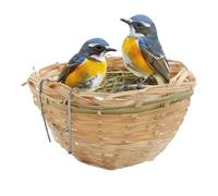 Bird Nest for Cage - 3.94x2.36 Inches Natural Hand Woven Bird Hut | Pet Accessories for Tree Breeding Winter Laying Aviary Nature Outdoor Indoor Garden Yard View