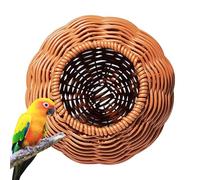 Bird Nest, Hangable Imitation Rattan House for Parrots, Handmade Artificial Weaving, Sturdy Ventilated Design, Cozy Shelter for Small Birds, Outdoor Garden Yard Decor