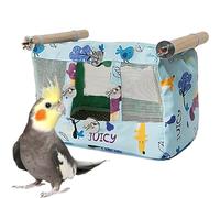 Bird Nest House - Cabaña de peluche transpirable con alfombrilla fresca, impermeable para periquitos, cockatiels tortolitos Conures, liberando un valioso espacio para que tu pájaro se mueva