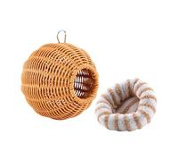 Bird Nest House - Outdoor Hanging Shelter for Garden and Balcony Use | Wooden Natural Shelter Box with Weather Resistant Roof, Decorative Bird Breeding and Resting Habitat for Small Birds