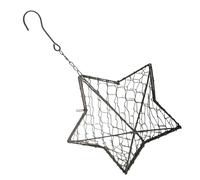 Bird Nest Material Dispenser - Metal, 15x15x3cm, Star-Shaped Holder | Hummingbird Nesting Material Cage, Pet Roosting Supply For Outdoor, Garden, Home, Yard, Backyard