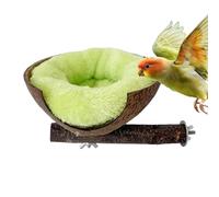 Bird Nest Stand - Hanging Birdhouse Toy With Plush Cotton Padding | Parrot Hatching Nest For Warmth | Suitable For Parrots Budgerigars Long-Tailed Parrots Cockatiels, Wood Anti-Pecking Design