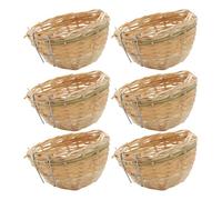 Bird Nest, Woven Hanging Shelter, 3.94x2.36 Inches Versatile Outdoor Nesting Design 6 Pieces Hummingbird Breeding Bed, Weave Birds House for Balcony, Lawn, Garden, Patio, Yard, Porch